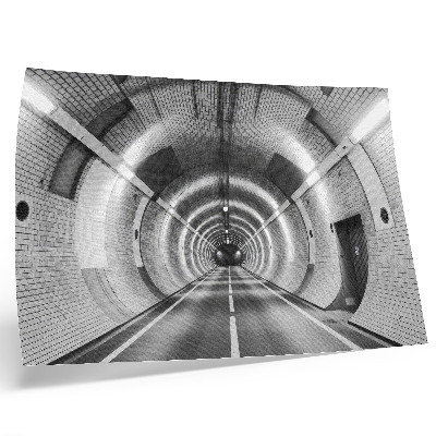 Plagát do izby Symetrický čiernobiely tunel s oblúkmi