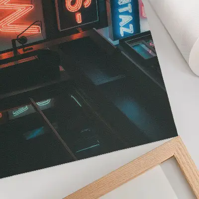 Retro plagát farebné neónové nápisy s večernou atmosférou