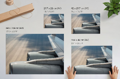 Poster Krídlo lietadla s dynamickou perspektívou
