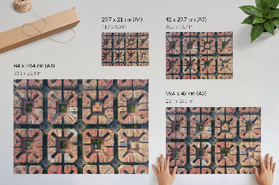 Retro plagát Geometrické rozloženie neutrálnych farieb mesta