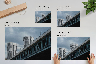 Plagát do izby Most a mrakodrapy modernosť symetria elegancia