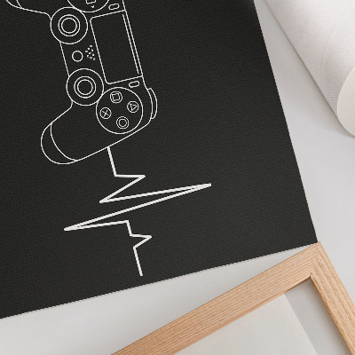 Poster Minimalistická herná téma čiernobiele srdce