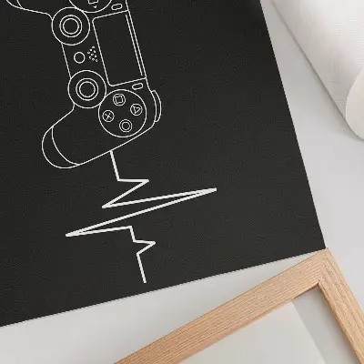 Plagát minimalistická herná téma s čiernobielym srdcom