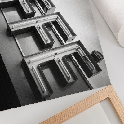 Plagát do izby Neónový minimalistický rám v mestskom štýle