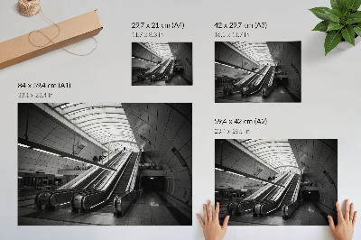 Poster Moderná architektúra interiéru eskalátora