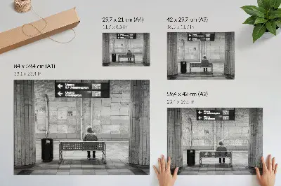 Plagát minimalistický mestský priestor v šedej modernej farbe