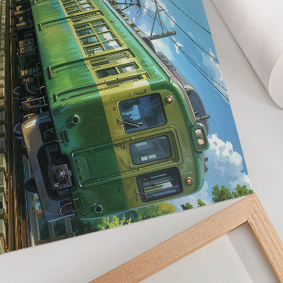 Plagát ilustratívny vlak v prímorskej krajine