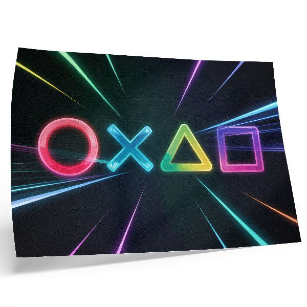 Plagát do izby Neónové geometrické tvary v pohybe