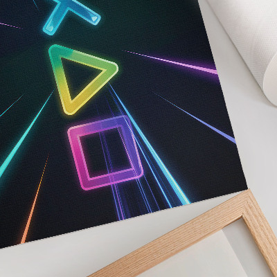 Plagát do izby Neónové geometrické tvary v pohybe