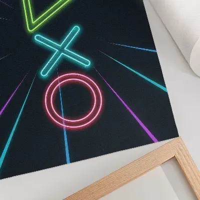 Retro plagát neónové tvary s dynamickými futuristickými farbami