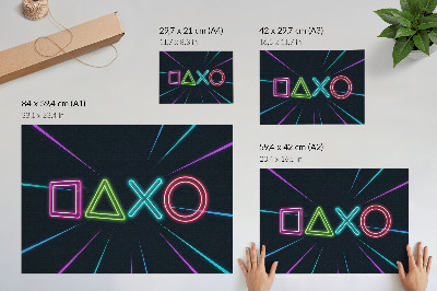 Retro plagát Neónové tvary, dynamické farby, futuristické