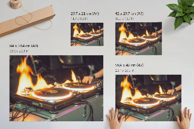 Retro plagát Energická zmes plameňov a elektroniky