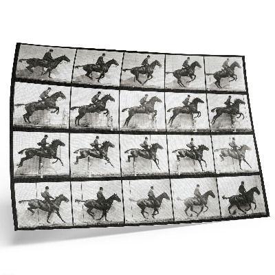 Poster Zvierací pohyb, platňa 640 (1887), jazda na koni, fotografia Eadwearda Muybridgea