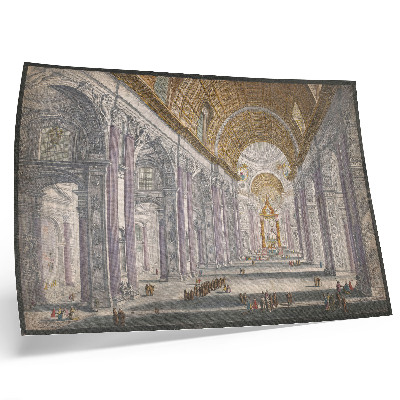 Poster Gezicht op het interieur van de Sint Pietersbasiliek te Vaticaanstad od anonyma a Giovanniho Battistu Piranesiho