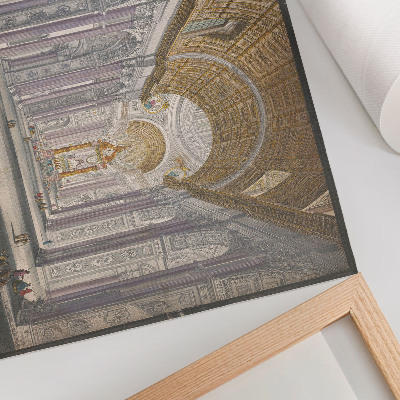 Poster Gezicht op het interieur van de Sint Pietersbasiliek te Vaticaanstad od anonyma a Giovanniho Battistu Piranesiho