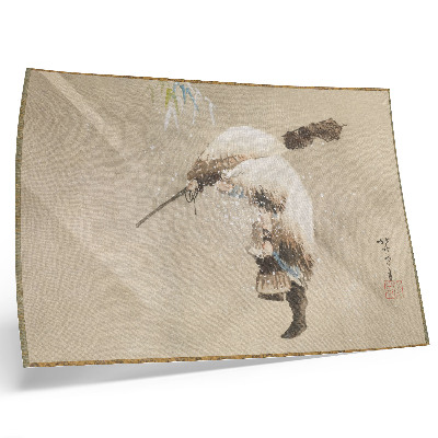 Poster Rybár nesúci sieť v snehu (cca 1821) vo vysokom rozlíšení od Kacušiky Hokusaiho