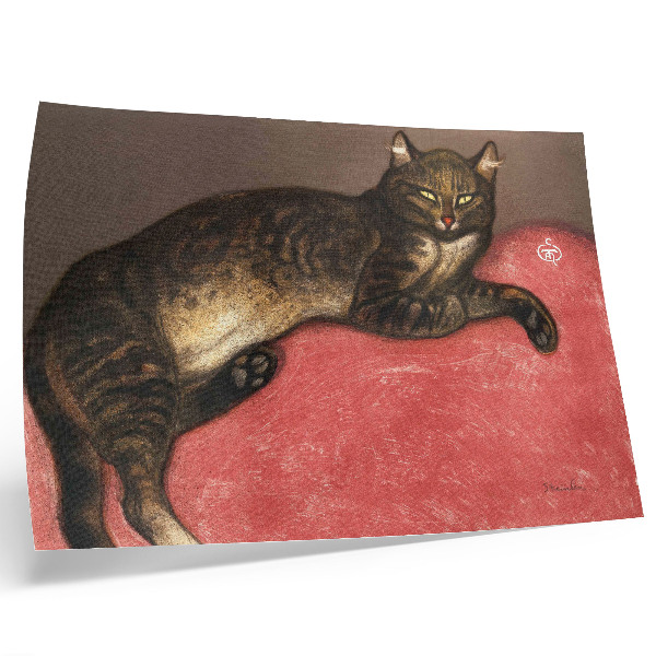 Retro plagát Chromolitografická tlač L'Hiver Chat sur un Coussin (1909) od Théophila Alexandra Steinlena