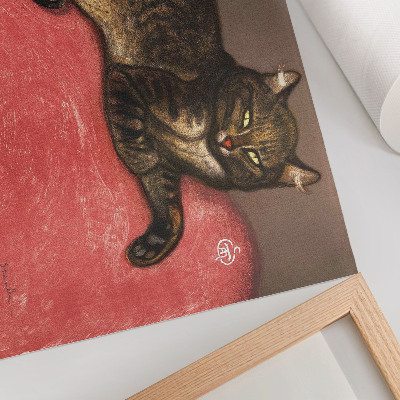 Retro plagát Chromolitografická tlač L'Hiver Chat sur un Coussin (1909) od Théophila Alexandra Steinlena