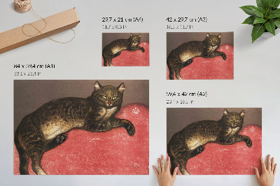 Retro plagát Chromolitografická tlač L'Hiver Chat sur un Coussin (1909) od Théophila Alexandra Steinlena