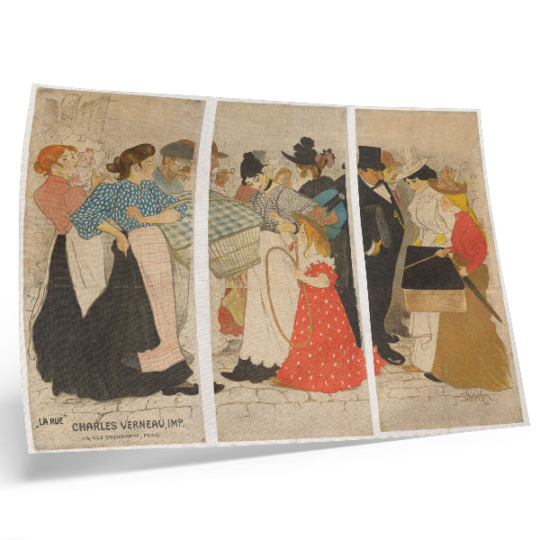 Poster Mensen op straat (1896) od Théophila Alexandra Steinlena a Charlesa Verneaua