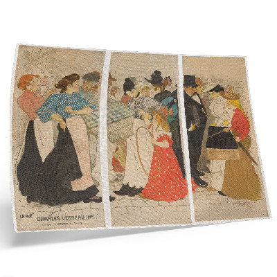 Poster Mensen op straat (1896) od Théophila Alexandra Steinlena a Charlesa Verneaua