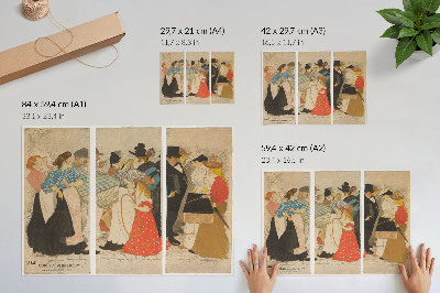 Poster Mensen op straat (1896) od Théophila Alexandra Steinlena a Charlesa Verneaua