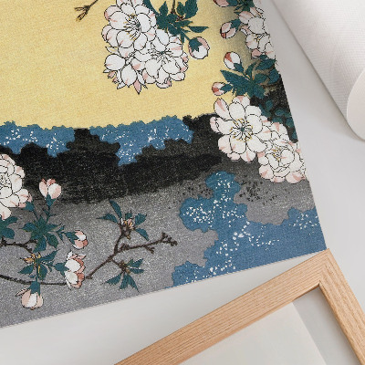 Retro plagát Japonské čerešňové kvety (1837) – vintage drevotlač od Utagawu Hirošigeho