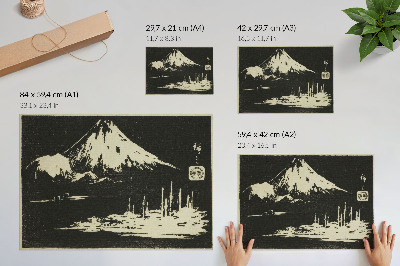 Poster Seikenji Fuji, zo série Zrkadlo kamenných odtlačkov výhľadov na provincie (Kohon meihitsu ishizuri kagami)