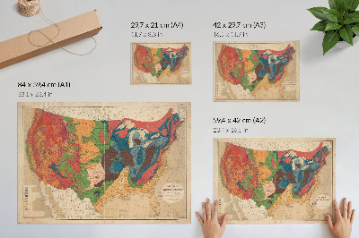 Retro plagát Geologická mapa Spojených štátov