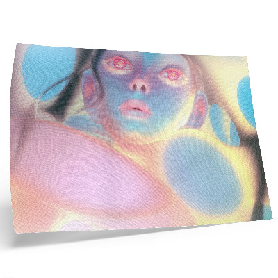 Retro plagát Abstraktný portrét s farebnými tvarmi