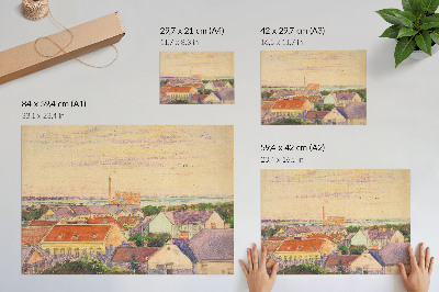Poster Pohľad na mesto od Egona Schieleho, ilustrácia