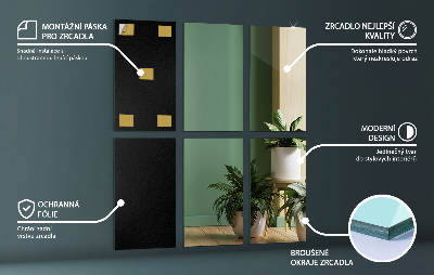 Obdĺžnikové zrkadlové dlaždice samolepiace