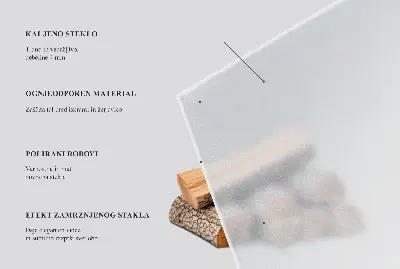 Sklenená podložka pod krb polopriesvitná v štvrtkovom tvare