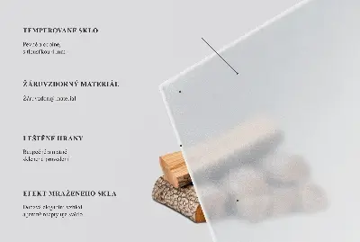 Sklenená podložka pod krb polopriesvitná v štvrtkovom tvare