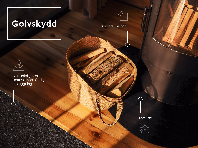 Polooválna podložka pod krbové kachle v čiernom kovovom vyhotovení