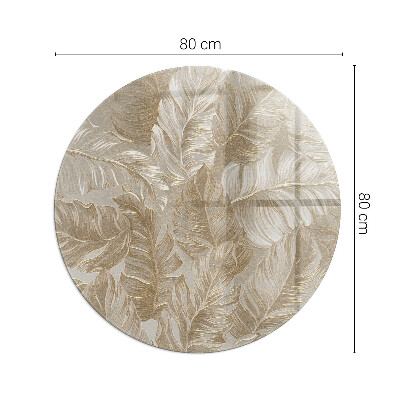 Podložka pod kachle okrúhla Listy v jemných vzoroch