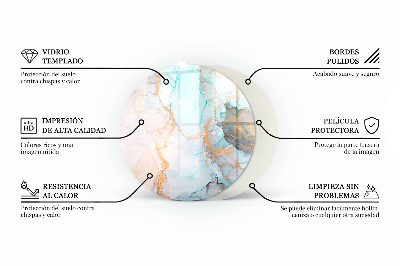 Podložka pod kachle okrúhla Geometria s drevom