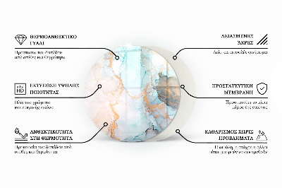 Podložka pod kachle okrúhla Geometria s drevom