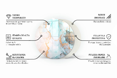 Podložka pod kachle okrúhla Geometria s drevom