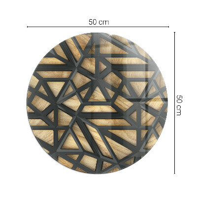 Podložka pod kachle okrúhla Geometria s drevom