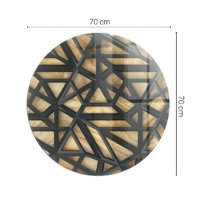 Podložka pod kachle okrúhla Geometria s drevom