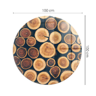 Podložka pod kachle okrúhla Krabica s rezaným drevom