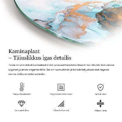 Podložka pod kachle okrúhla Elegantná textúra listov