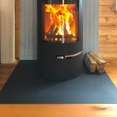 Obdĺžniková nehorľavá podložka pred krb černá kovová