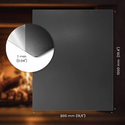 Obdĺžniková nehorľavá podložka pred krb černá kovová