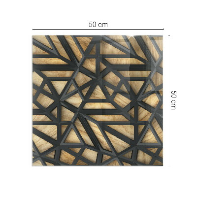 Podložka pod kachle obdĺžniková Geometria s drevom