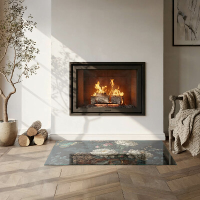 Sklo pod krb obdĺžnikové Kvetinový vzor s motýľmi