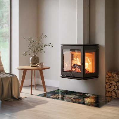 Sklo pod krb obdĺžnikové Kvetinový vzor s motýľmi