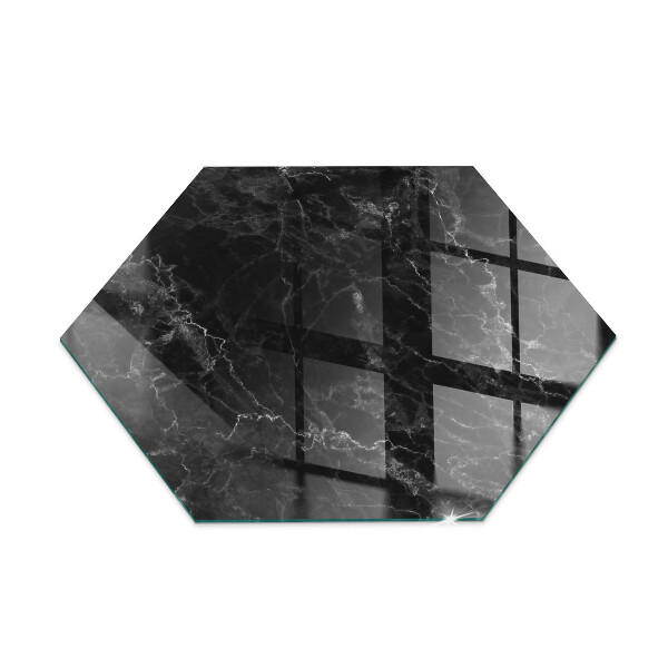 Sklenená podložka pod krb šesťhranná Štýlový mramorový motív