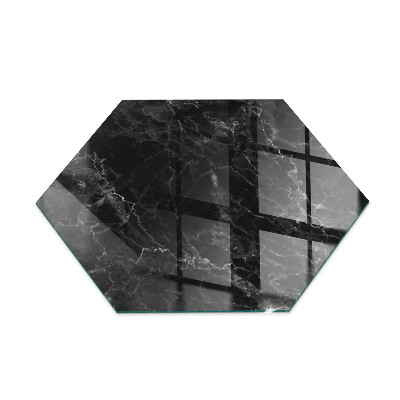 Sklenená podložka pod krb šesťhranná Štýlový mramorový motív